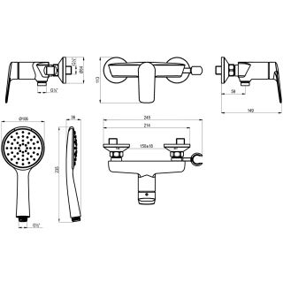 Смеситель для душа Lemark Verba LM11403C хром
